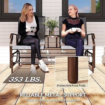 Amazon.com : Outsunny Outdoor Glider Bench with Center Table